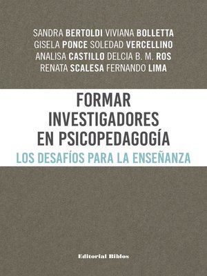 cover image of Formar investigadores en Psicopedagogía